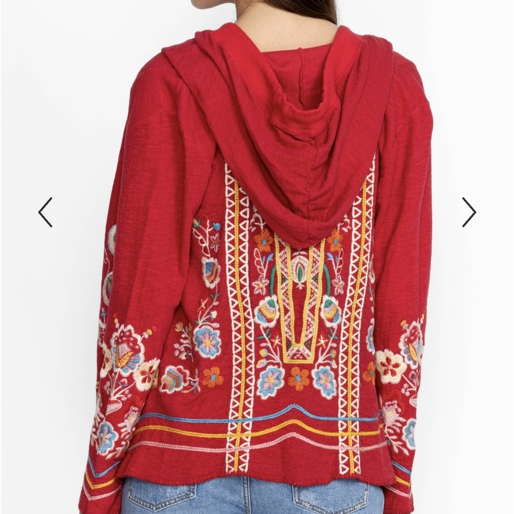 Johnny Was Red Embroidered Sweater - Picture 6 of 6